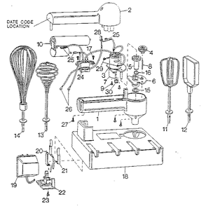 Replacement Parts Diagram and Parts List for 9210-TY1  Black and Decker Mixer